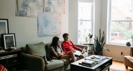 A couple buying in a competitive market without cash.