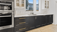 A kitchen with new cabinets installed